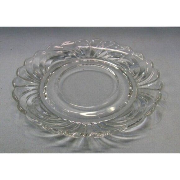 6 Vintage Cambridge Caprice Crystal Clear Glass Cup & Saucer Set - Picture 3 of 7